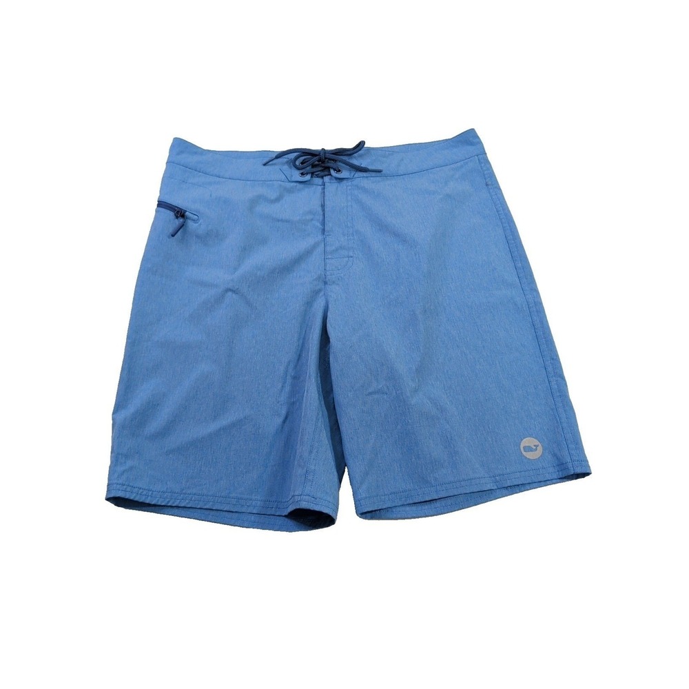 Vineyard Vines Board Shorts Swim Trunks Mens 33 Blue Heather Stretch‎ Beach Pool